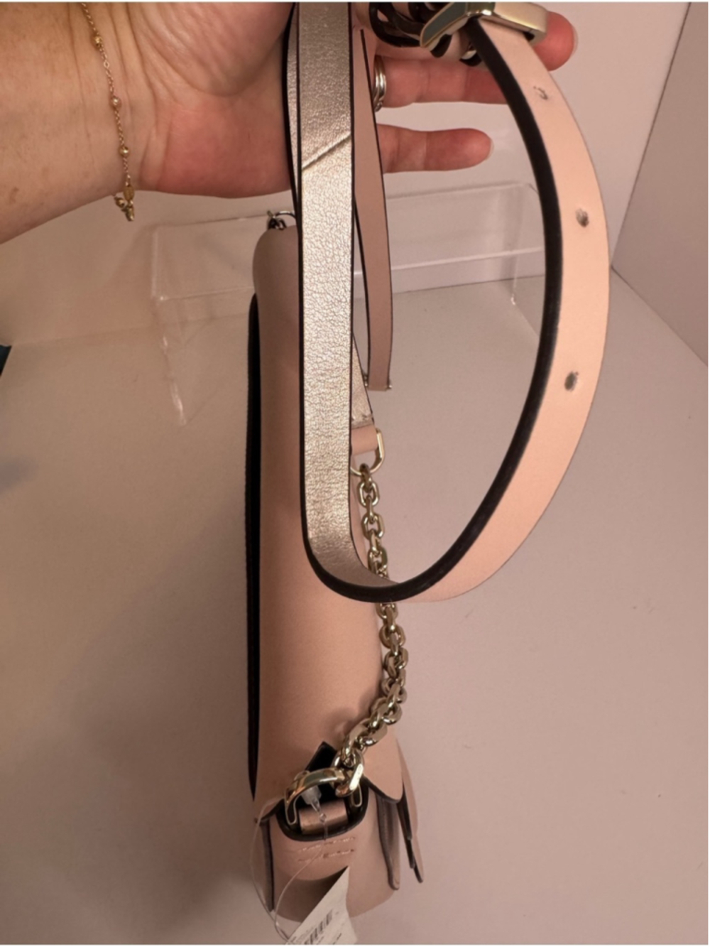 #405 Kate Spade NWT Magnolia Street Isabella Leather Blush Pink Crossbody Bag - Picture 8 of 17